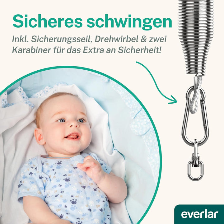 everlar® Feder für Babywiege I Perfekte Einschlafhilfe Made in EU I Für raschen & ruhigen Schlaf I F