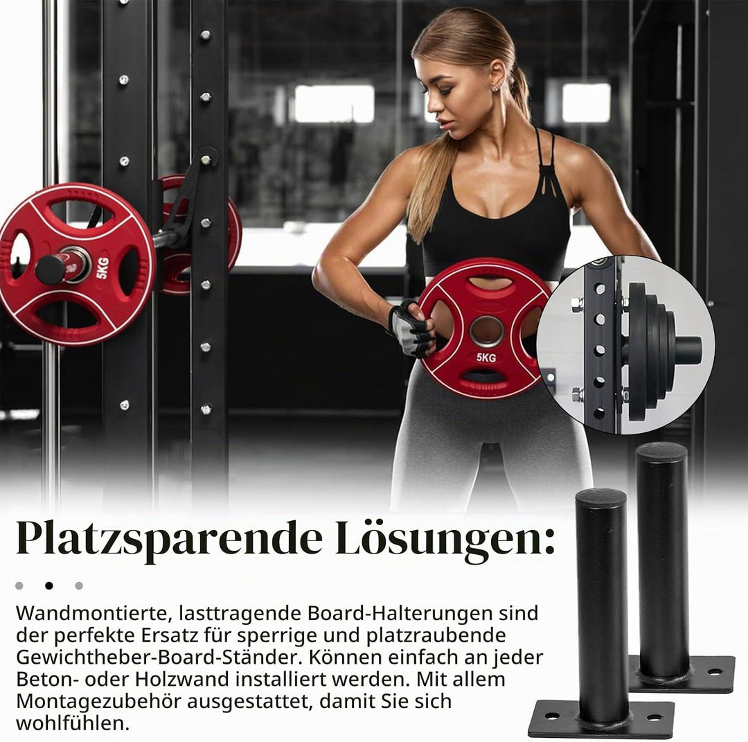 2 Stück Hantelscheibenständer, 50MM Hantelscheiben Halterung wandmontiert Wall Mounted Weight Plate