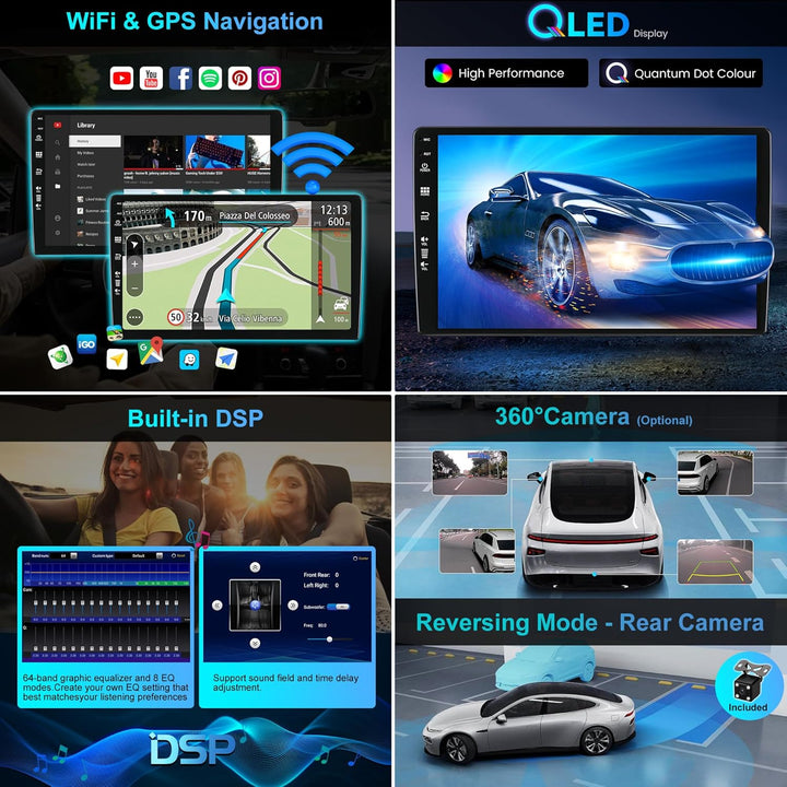 9 Zoll Android 14 Autoradio mit Navi Für Suzuki Jimny 2007-2015 |Octa Core|6GB 128GB|Eingebaut 4G LT