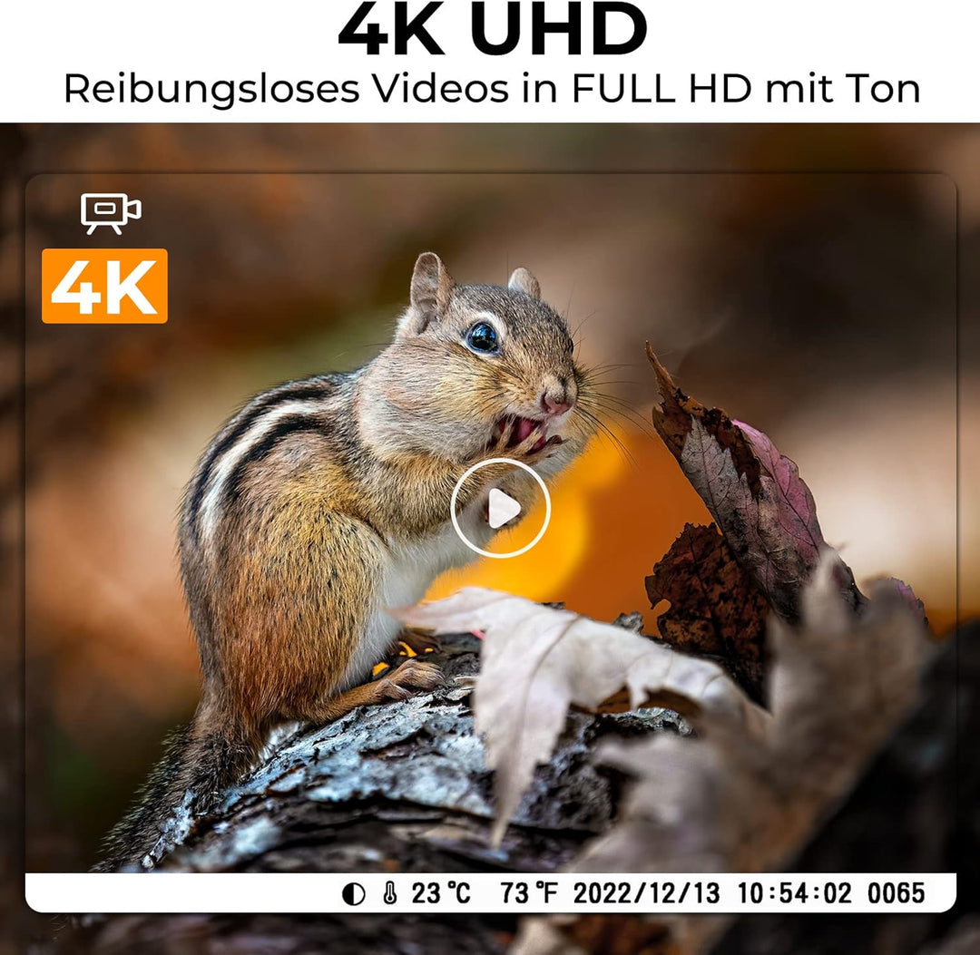 K&F Concept 48MP 4K WLAN Wildkamera handyübertragung, WiFi Wildkamera mit bewegungsmelder nachtsicht
