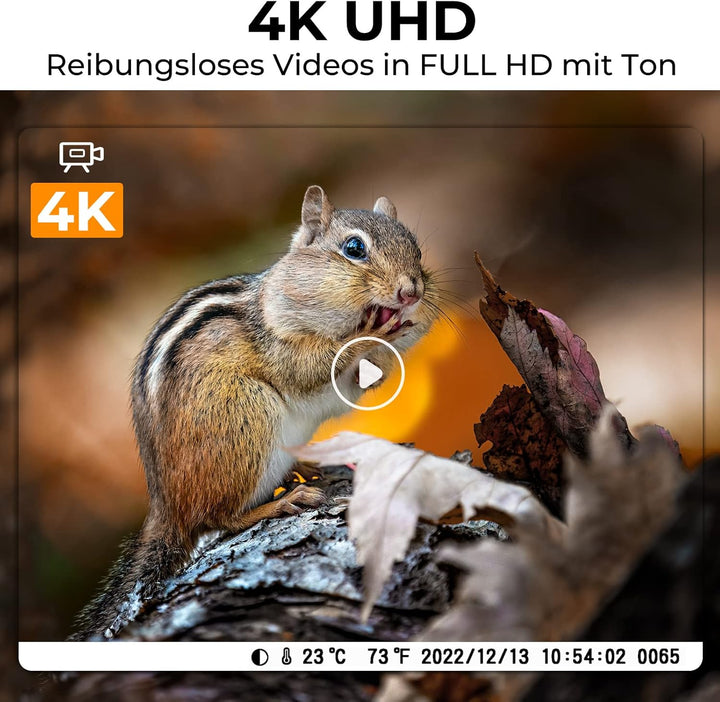 K&F Concept 48MP 4K WLAN Wildkamera handyübertragung, WiFi Wildkamera mit bewegungsmelder nachtsicht