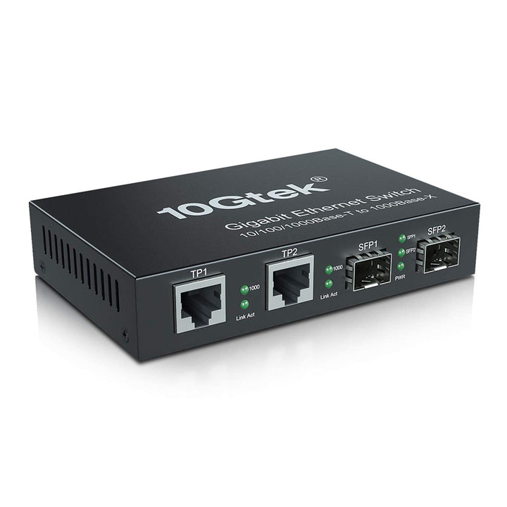 4-Port Gigabit Ethernet Fiber Switch, with Two SFP Slots (1000M), Without Transceiver 2+2(SFP) 1.25G