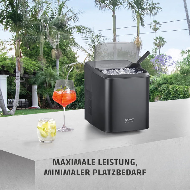 CASO Clear Ice Advanced Eiswürfelbereiter mit Kompressor – Leise 48 dB, klare &amp; matte Eiswürfel, 8–1