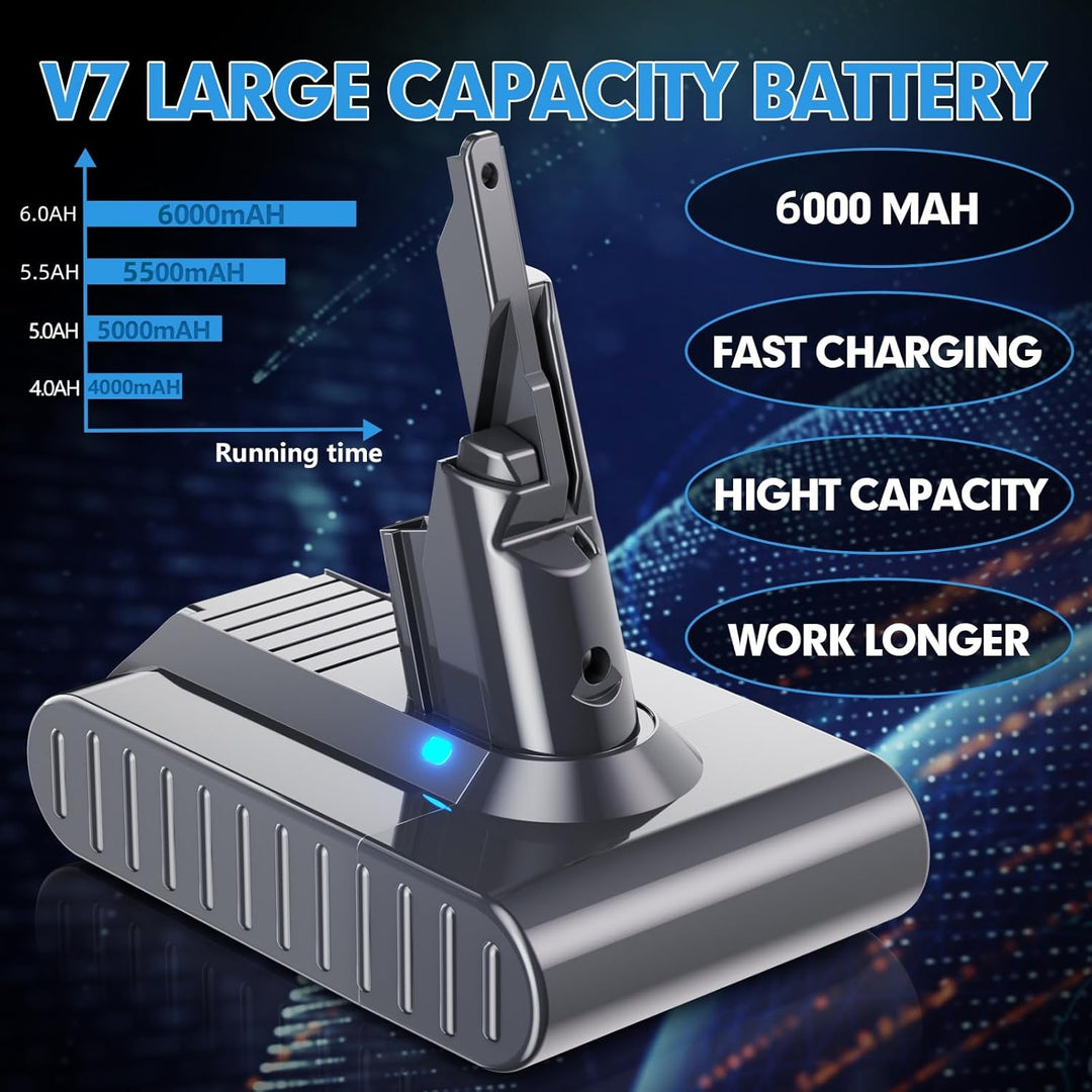 V7 6000mAh/6.0Ah Akku für Dyson Ersatzakku für V7 SV11 Animal Fluffy Absolute Trigger Motorhead Pro