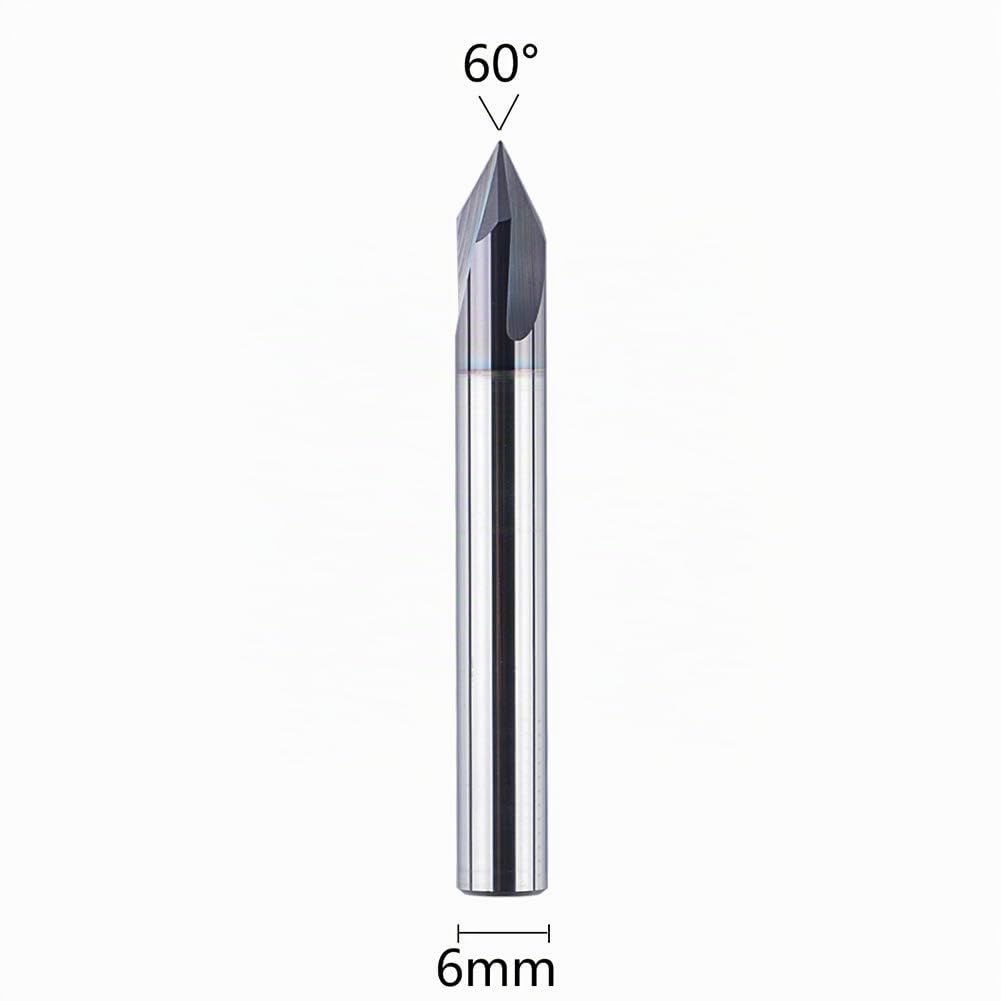 SpeTool Fasenfräser Gravierfräser 3 Flöten V Nutfräser 6mm Schaft 60 Grad VHM Gravierstichel Schaftf