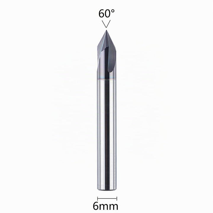 SpeTool Fasenfräser Gravierfräser 3 Flöten V Nutfräser 6mm Schaft 60 Grad VHM Gravierstichel Schaftf