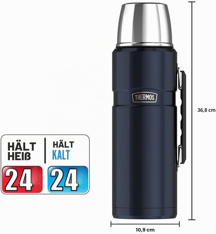 Thermos Stainless King Vakuumisolierte Getränkeflasche, 1,9 l, Mitternachtsblau Midnight Blue, Midni