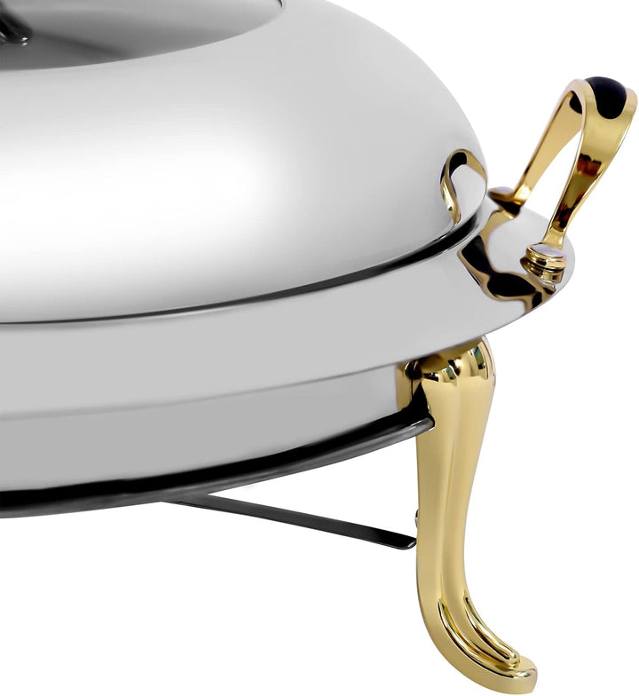 Chafing Dish Rund Speisewärmer mit Deckel, Edelstahl Wärmebehälter Warmhaltebehälter für Buffets, Fa