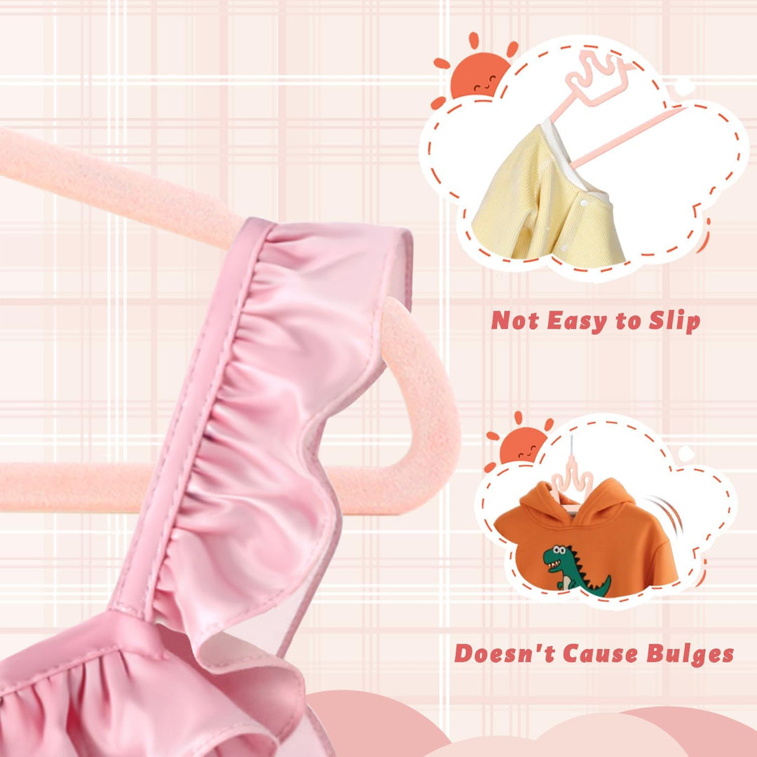 ManGotree Baby-Samtbügel, rutschfeste Filz-Kinderkleiderbügel, 32 cm Niedliche Kronenbügel für den K