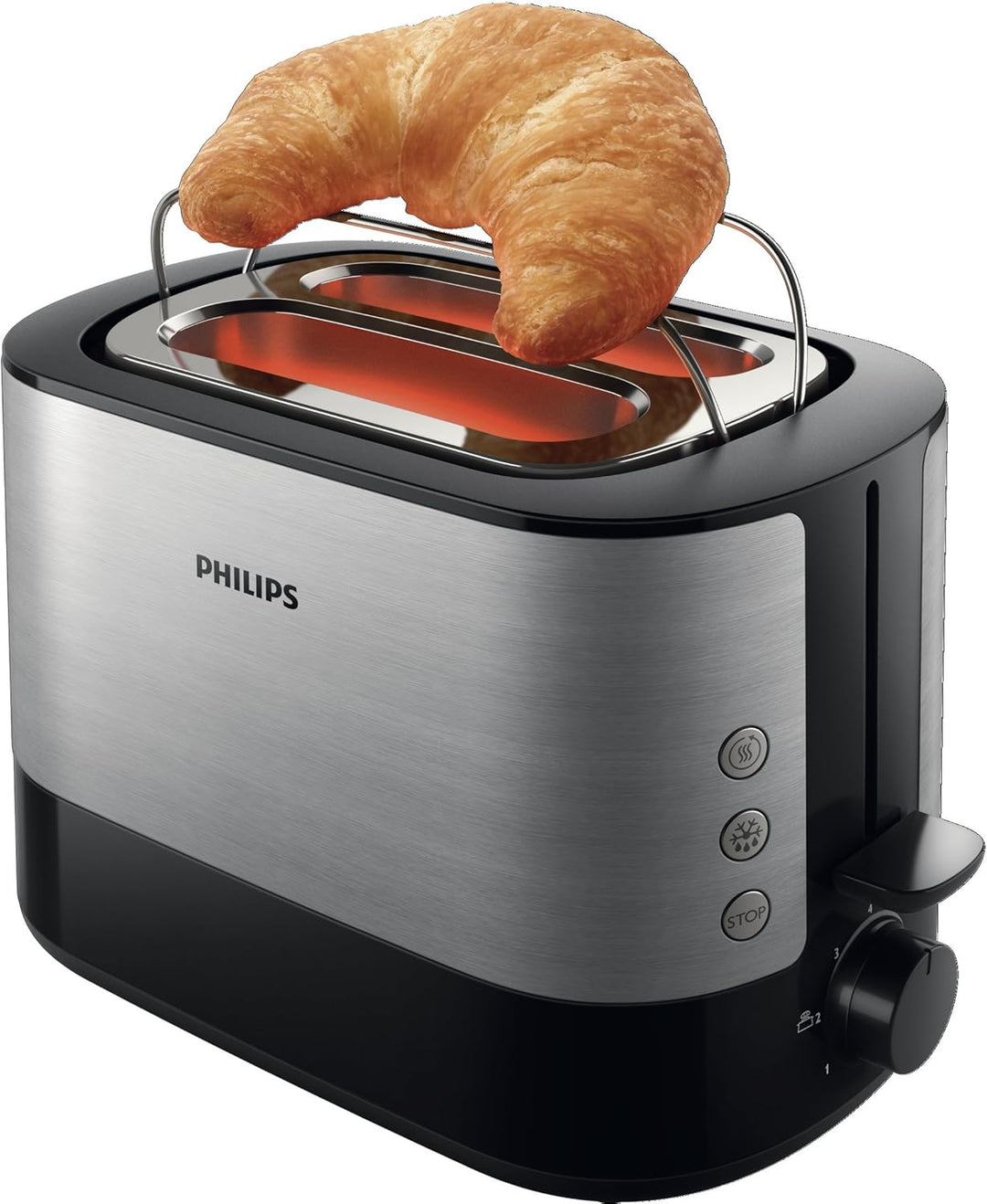 Philips HD2639/90 – Toaster (730 W, extra grosser Schlitz, Zubehör für Sandwichs), Schwarz und Silbe