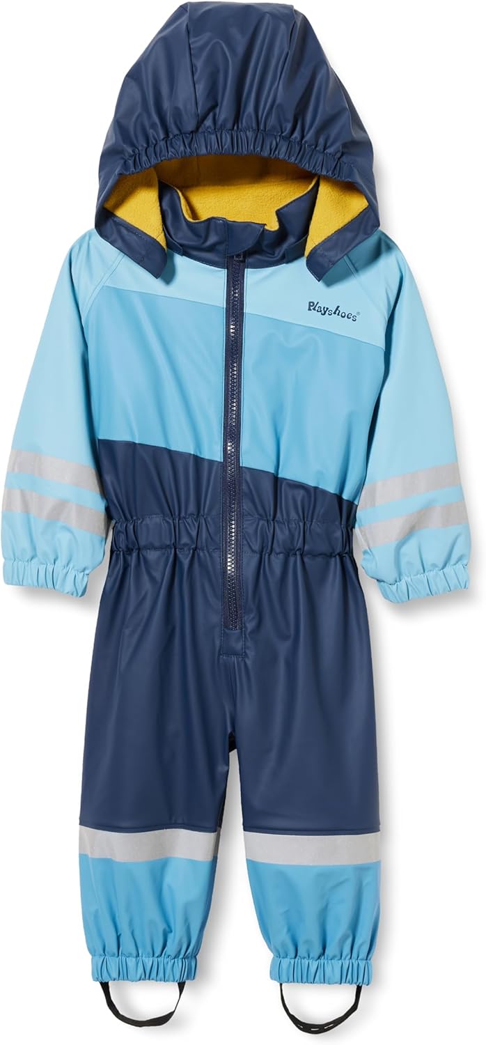 Playshoes Unisex Kinder Regen-Anzug mit Fleece-Futter Warmer Wasserdichter Matschanzug Regenbekleidu
