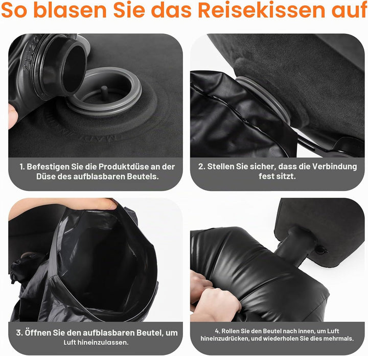 Maliton Flugzeug-Fussstütze, Aufblasbare Fussablage, Leicht Aufzublasen, mit Praktischer Tasche – Fü