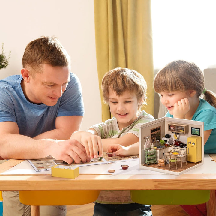 Rolife Miniaturhaus Bausatz-Erweiterungsfähiges Haus-Super Creator DW008 Happy Meals Küche, Happy Me