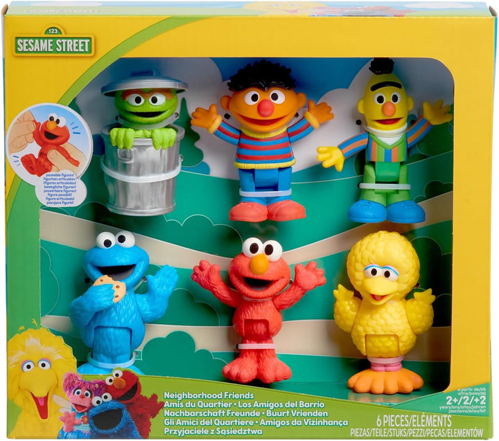 Just Play Sesamstrasse Nachbarschaftsfreunde 6er-Pack, 7,6 cm grosse Sammelfiguren, Kinderspielzeug
