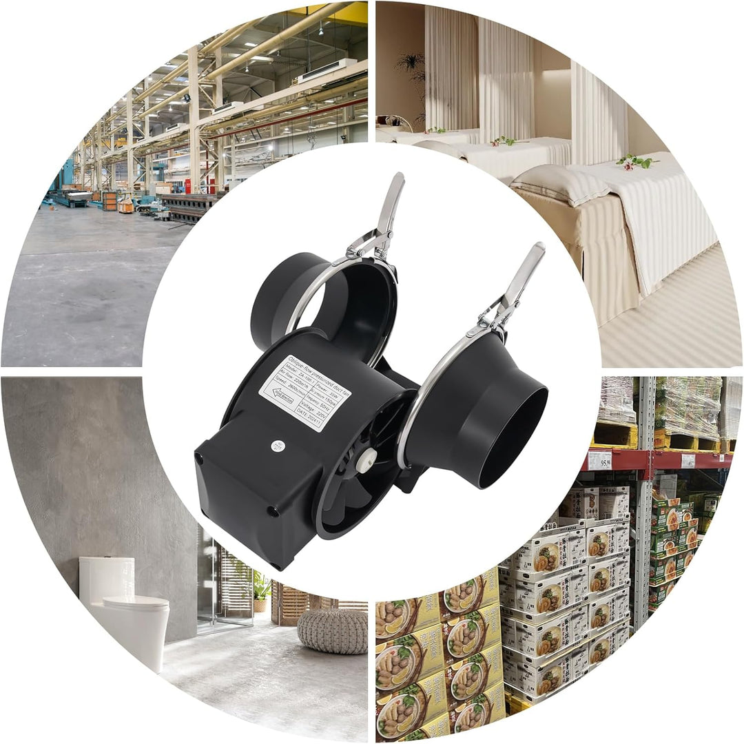 23*16.5*14.6 cm Rohrventilator aus PP mit Reinen Kupfermotors, 220m³/h Geräuscharm Kanalventilator A