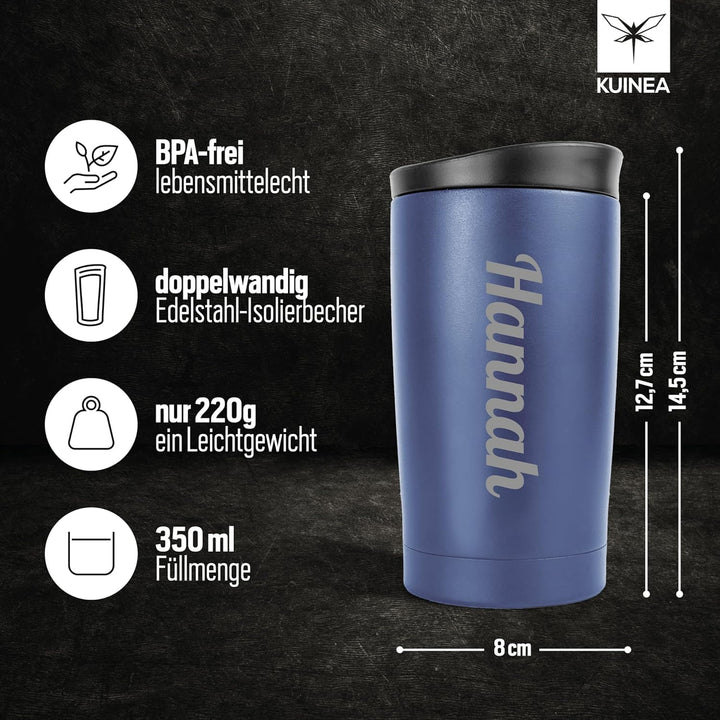 Thermobecher personalisiert mit Gravur – Muttertagsgeschenk Mama – Coffee To Go Becher Edelstahl 350