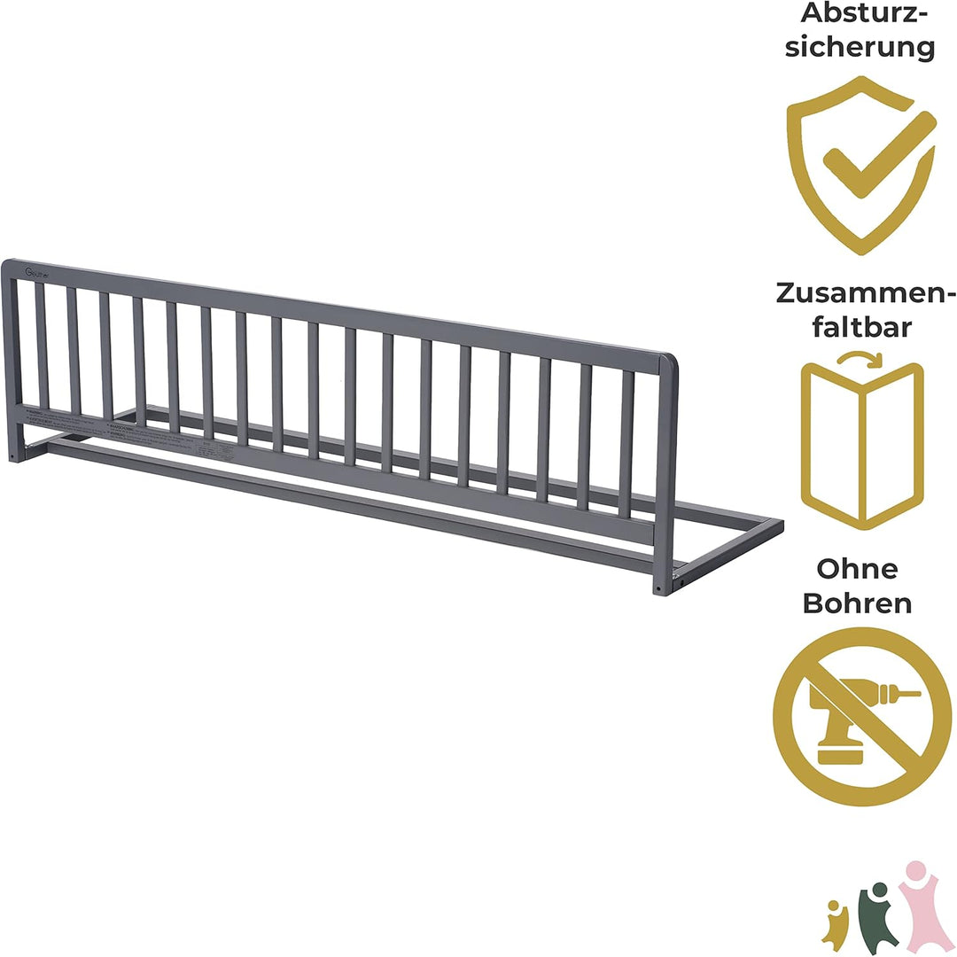 Bettschutzgitter in 90 und 140 cm Farbe Grau, Grösse 140 cm Grau 140