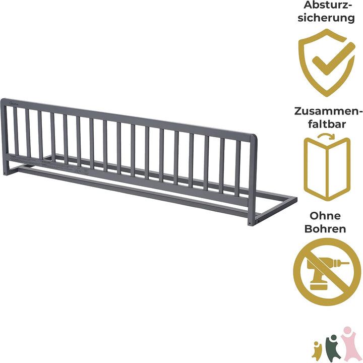 Bettschutzgitter in 90 und 140 cm Farbe Grau, Grösse 140 cm Grau 140