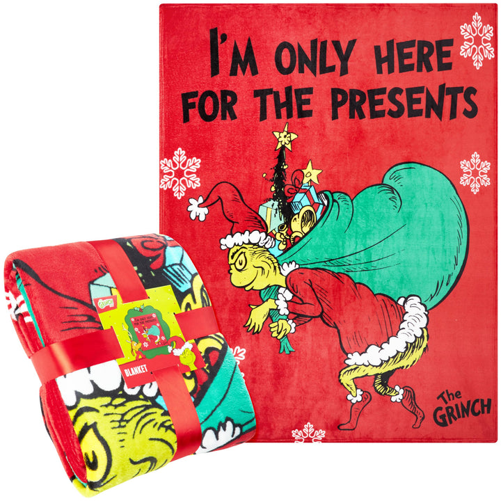 The Grinch Fleecedecke Kuscheldecke Flauschig - Offizielles Merchandise, Superweiches Fleece für So