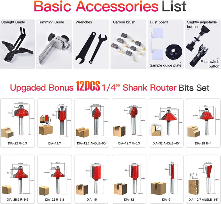 Elektrischer Handschneider Holzlaminator Palm Router Holzbearbeitung Tischler Schneiden Palmming-Wer