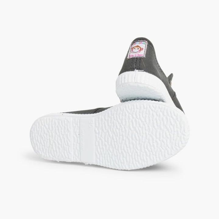 Pisamonas Leinwand-Sneakers Ohne Schnürsenkel Mit Gummispitze Anthrazit 21 EU, Anthrazit 21 EU