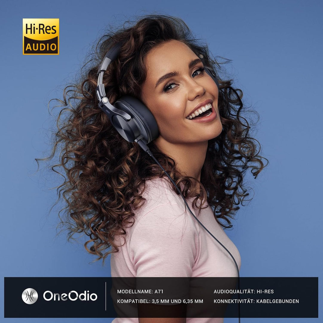 OneOdio Kopfhörer Over Ear, DJ Kopfhörer mit Kabel, Professionell Geschlossener Studio HiFi Kopfhöre