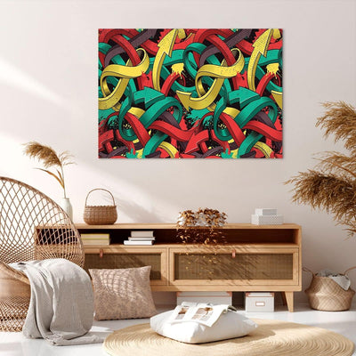 Bilder auf Leinwand 100x70cm Leinwandbild mit Rahmen Abstraktion modern Gross Wanddeko Bild Schlafzi