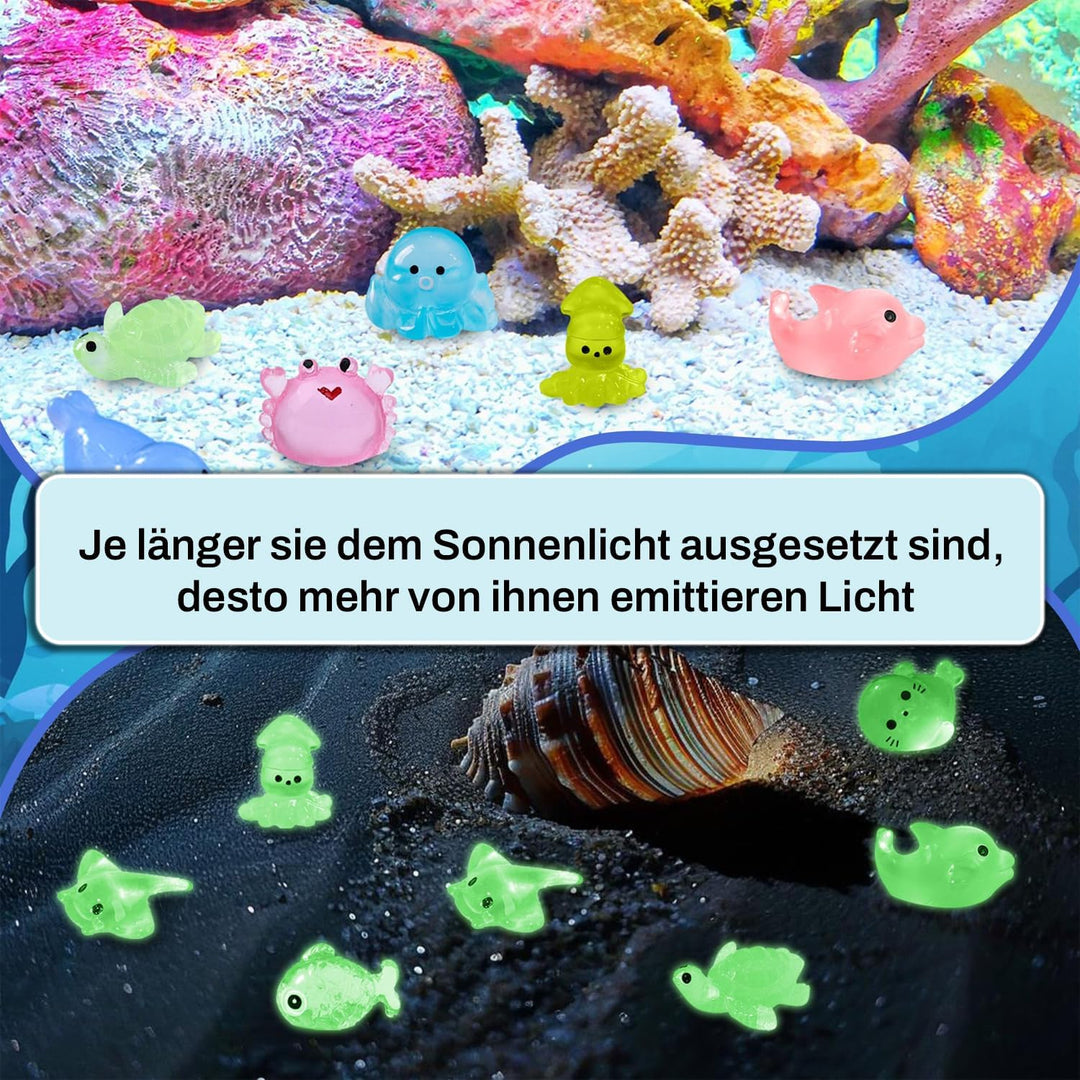 120 Stück Mini Leuchtende Tiere, DIY Micro Landschaft Szenen, Kleine Tierfiguren Winzige Tiere Leuch
