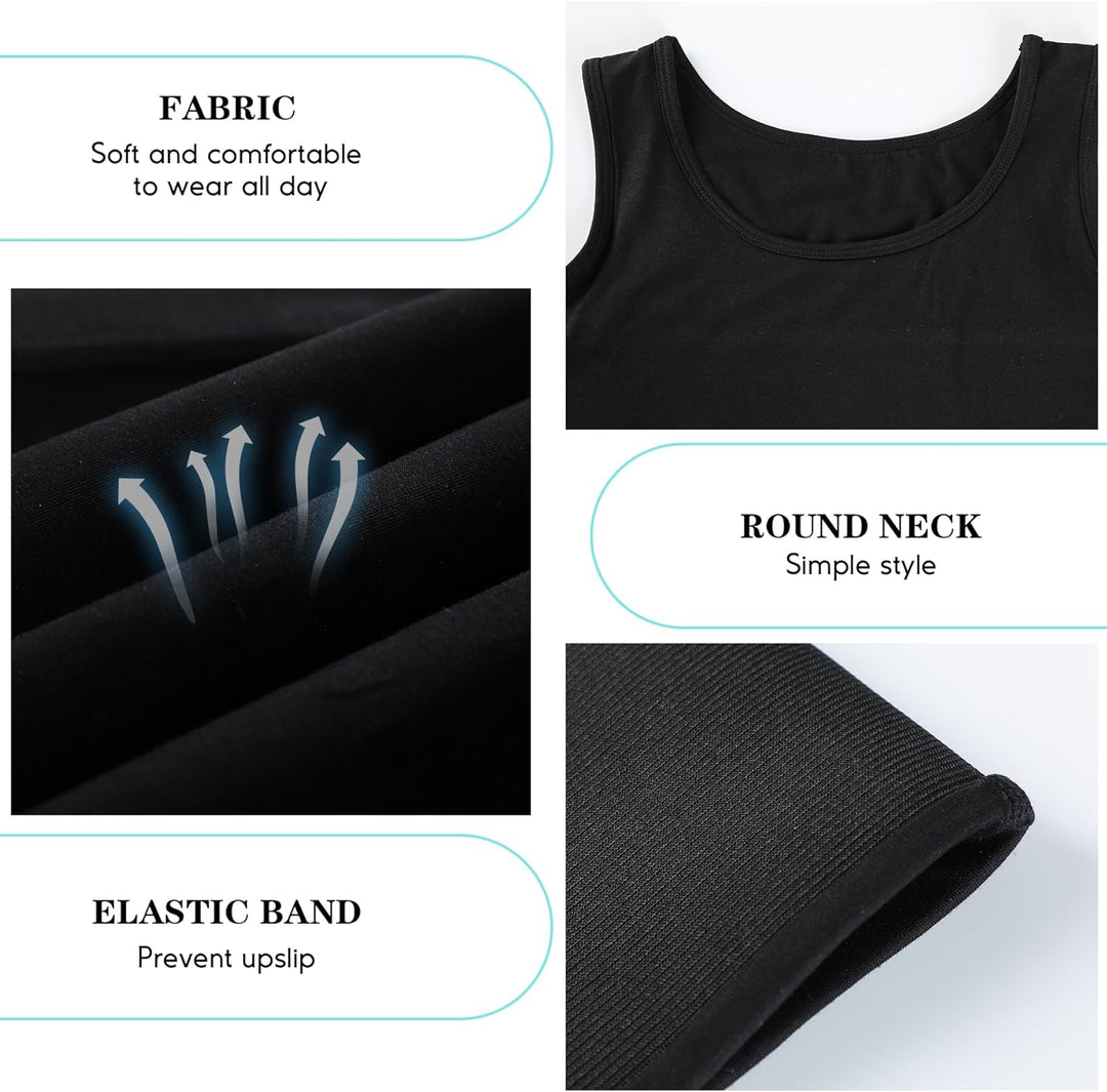 LODAY Damen Transgender Tomboy FTM Elastische Brust Binder BH Pullover Tank Top S Schwarz, S Schwarz
