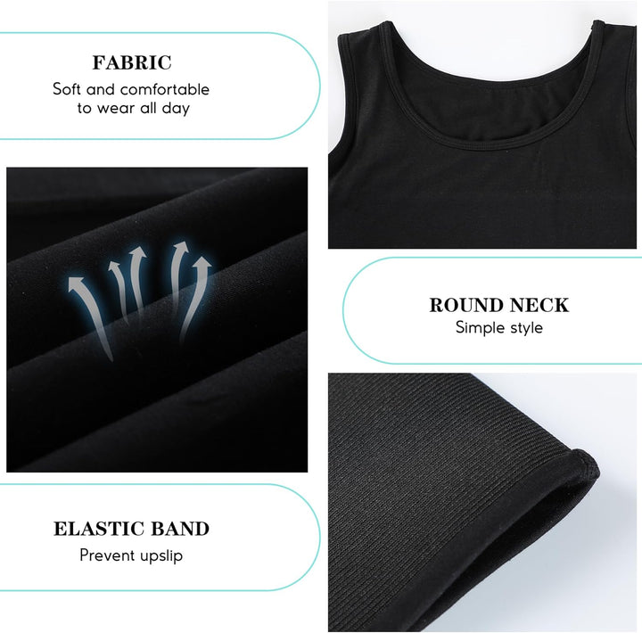 LODAY Damen Transgender Tomboy FTM Elastische Brust Binder BH Pullover Tank Top S Schwarz, S Schwarz
