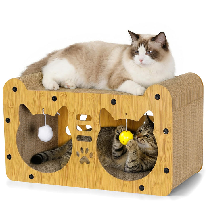 Gimars 51.5cm Kratzbrett Katzenhaus aus Pappe für Katzen, für Wohnungskatzen zum Kratzen und als Möb