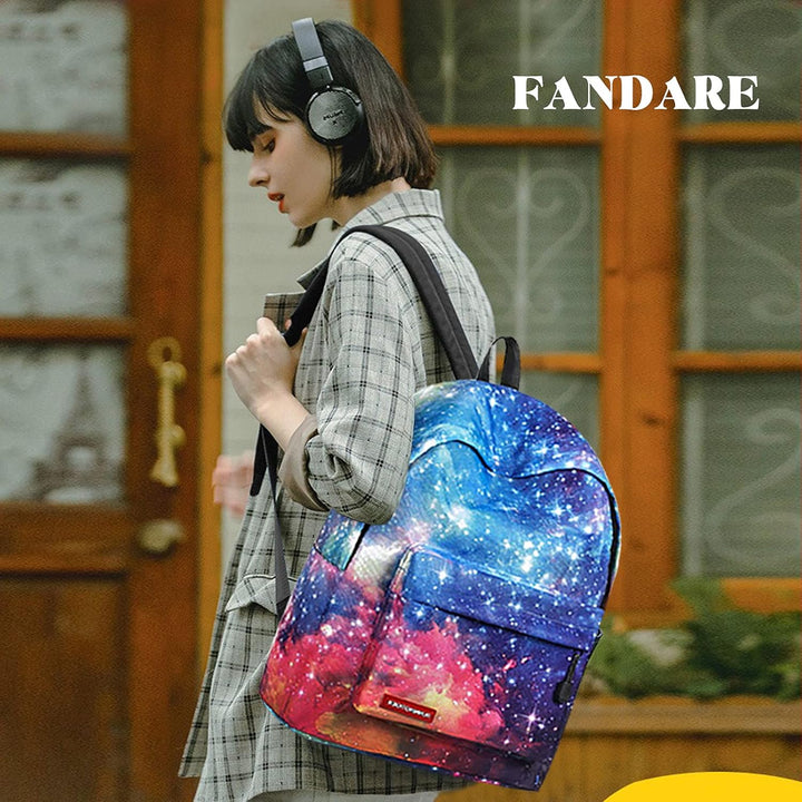 FANDARE Kinderrucksack Schulranzen Schulrucksack Galaxy Schultasche Junge Mädchen Rucksäcke Schulran
