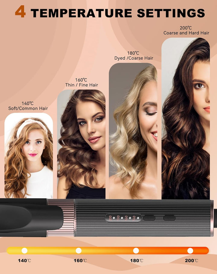 Lockenstab Grosse Locken 32mm, UKLISS PRO Lockenstäbe mit Klemme, Dicker Lockenstab für Lange Haare