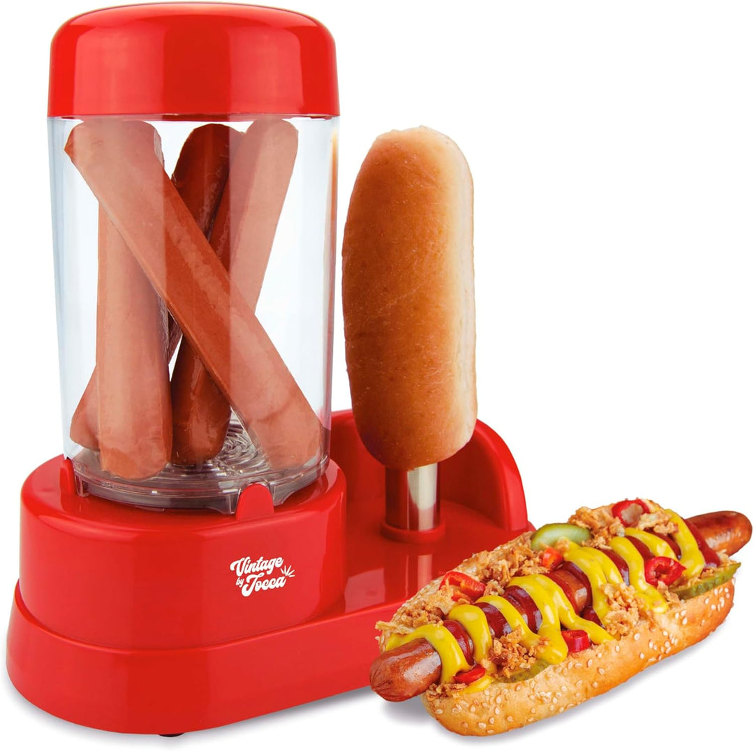 JOCCA - Hot Dog Maker, 350W Leistung, Edelstahl-Stab, Platz für 6 Würstchen, Perfekt für Partys, Ges
