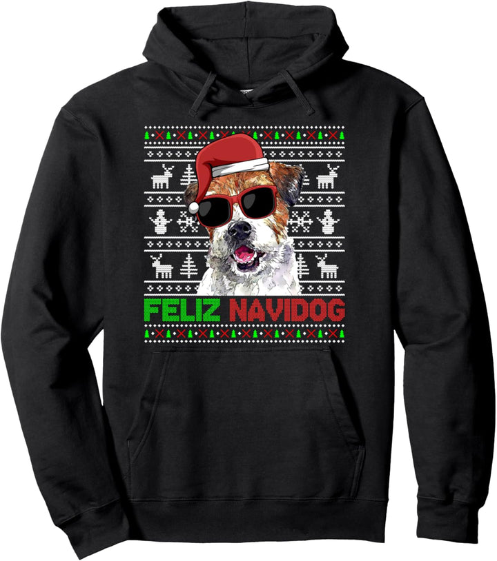 Parson Russell Terrier Hund Feliz Navidog Lustig Weihnachten Pullover Hoodie