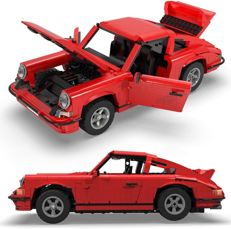 CaDA Classic German Sports Car 1:12.5, rot, 1429 Teile (kompatibel mit Lego Technic), C61045W, Maste