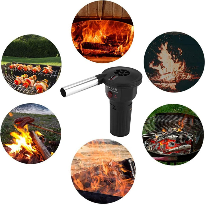 MAGT Grillgebläse, Tragbar BBQ Gebläse Batteriebetrieben Mini Grillventilator Air Blower für Outdoor
