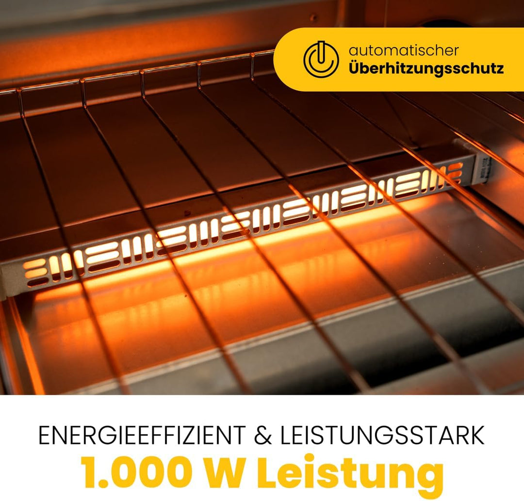 Bomann MPO 622461 CB Multi-Pizzaofen, Ober- und Unterhitze im Kombibetrieb möglich, Ca. 12 Liter Bac