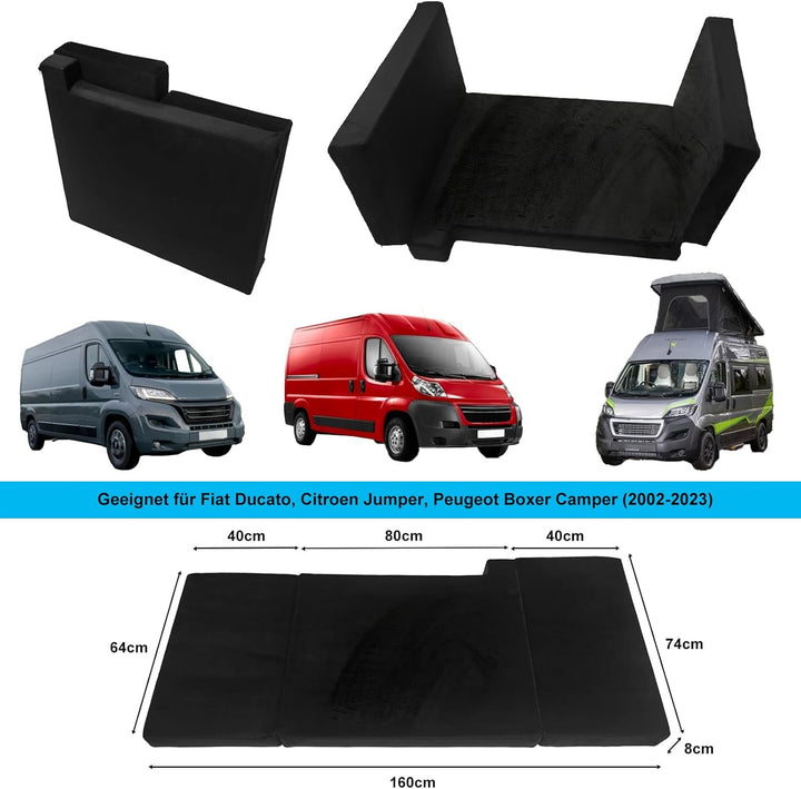 xxjolavv[Verdickte] tragbare Klappmatratze kompatibel mit FIAT Ducato Citroen Jumper Peugeot Boxer T