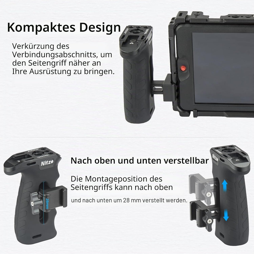 Nitze Side Handle NATO Clamp, Seitengriff mit NATO-Klemme für Linke Oder Rechte Hand, Mini Side Grip