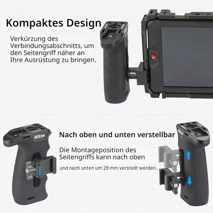 Nitze Side Handle NATO Clamp, Seitengriff mit NATO-Klemme für Linke Oder Rechte Hand, Mini Side Grip
