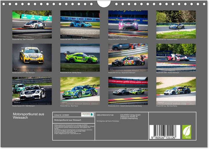 Motorsportkunst aus Weissach (Wandkalender 2026 DIN A4 quer), CALVENDO Monatskalender: Ein Kalender