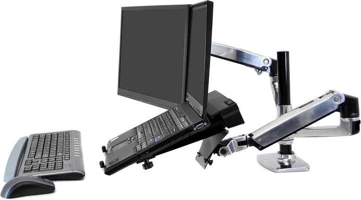 ERGOTRON 45-248-026 Dual Stacking Arm Polished 24In 18.1kg Lift33 Mis-D 10Y Wa Schwarz/Silber LX Arm