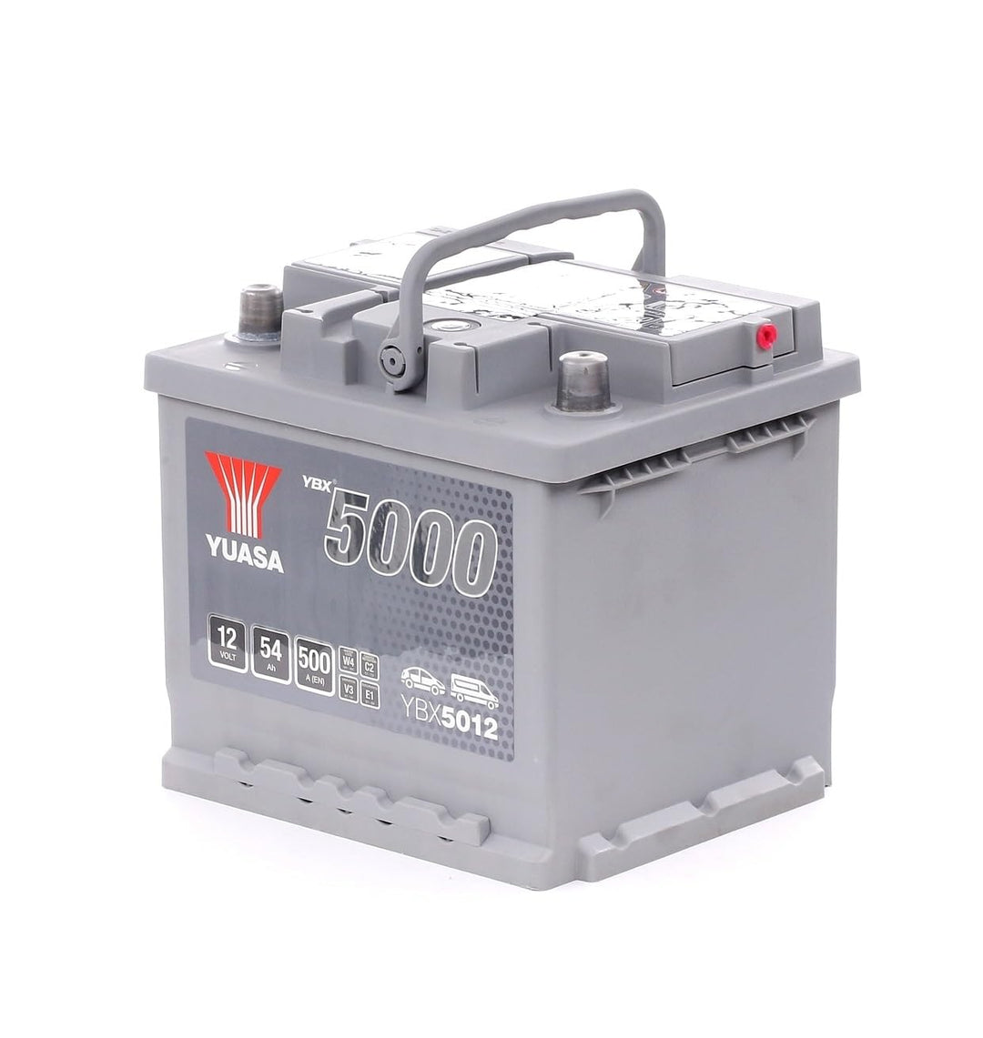 Yuasa YBX5012 Hochleistungs-Akku, 12 V, 54 Ah, 500 A, silberfarben