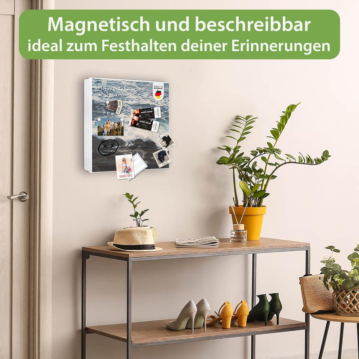 banjado Grosser Schlüsselkasten Metall - Schlüsselbox 30x30cm mit 32 Haken - Schlüsselkasten modern