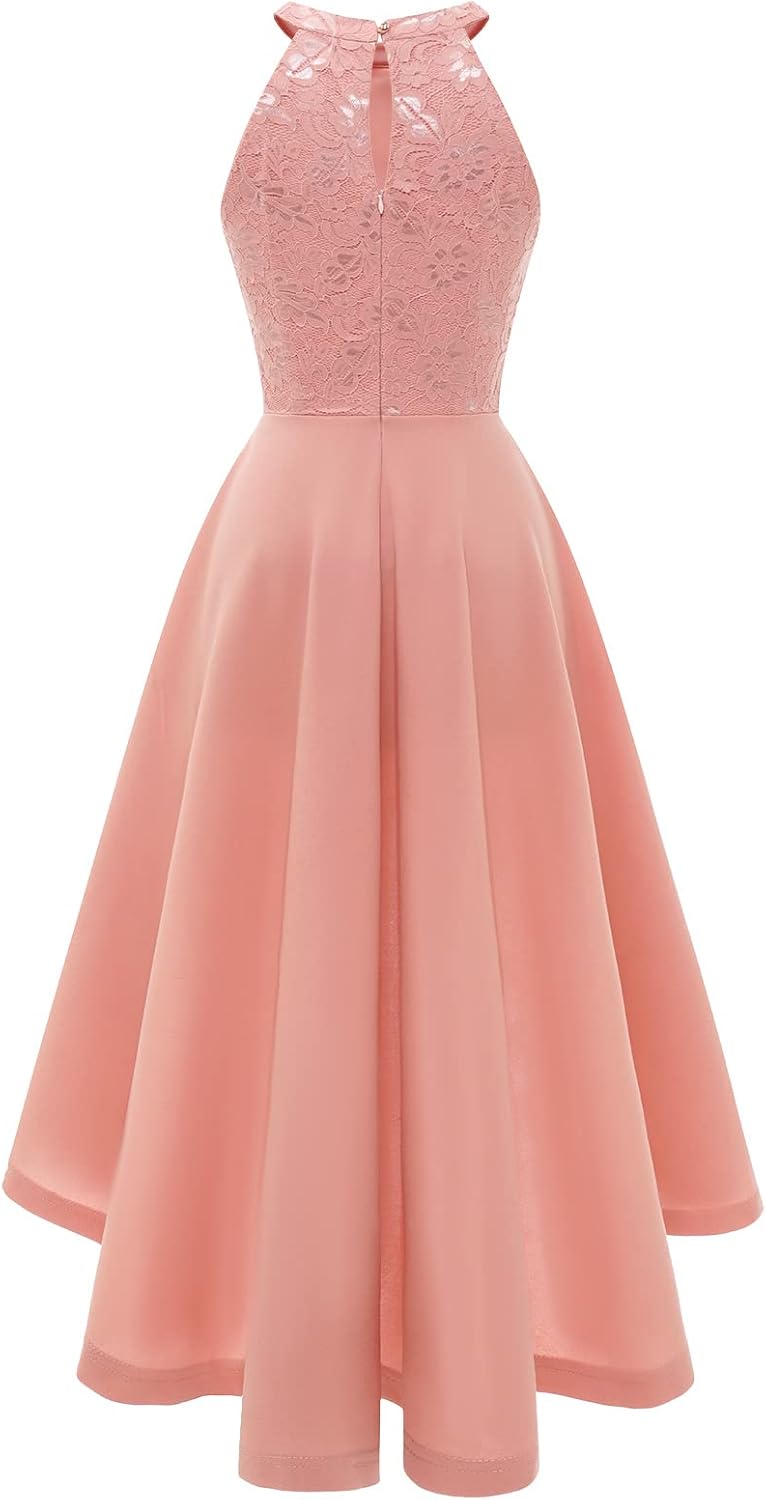 Bbonlinedress Abendkleider elegant für Hochzeit gast festliches Kleid Damen Neckholder Konfirmations