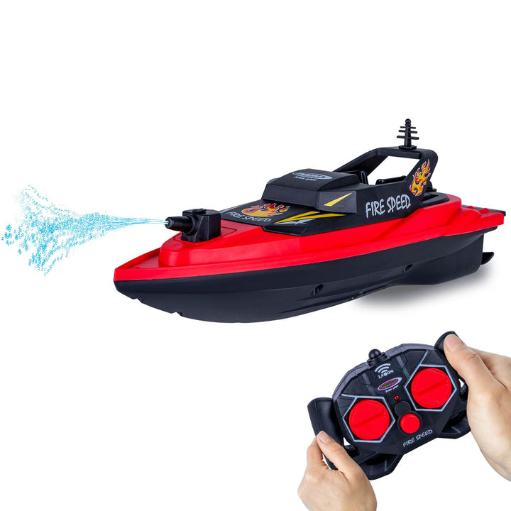 JAMARA 466600 Feuerlöschboot Fire Speed 2,4GHz rot, ferngesteuertes RC Modellboot mit Spritzfunktion