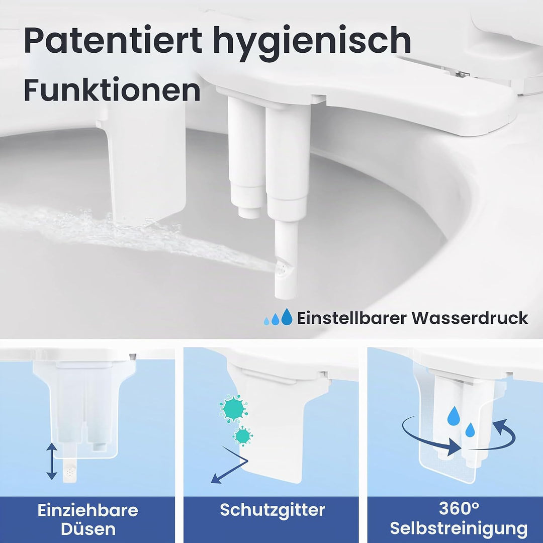 LUXE Bidet NEO 185 Plus – Mechanischer Bidet-Toilettensitzaufsatz der nächsten Generation mit innova