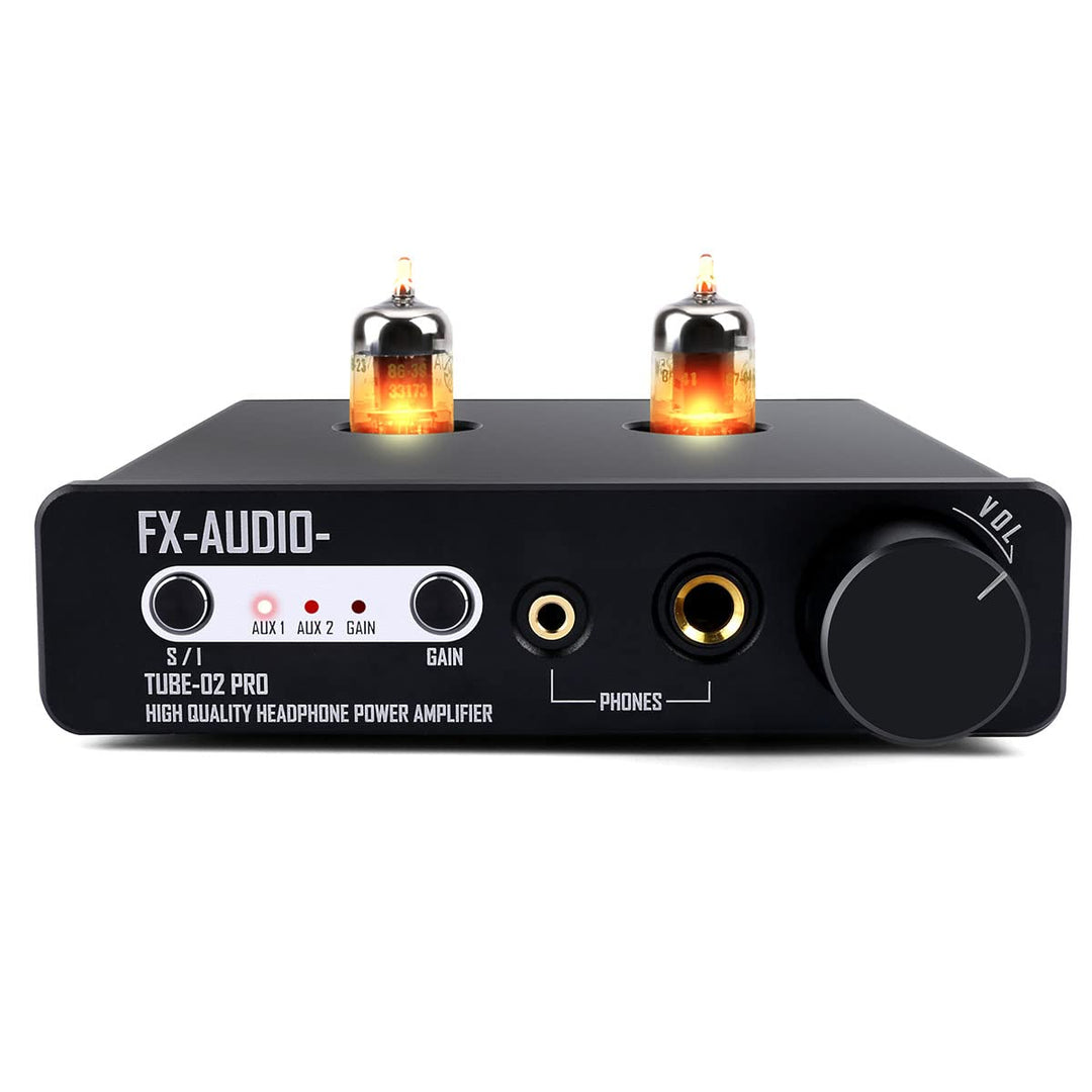 FX-Audio Tube-02 Pro Tube Kopfhörerverstärker, Vakuum 5725 Röhrenvorverstärker, Mini Hi-Fi integrier