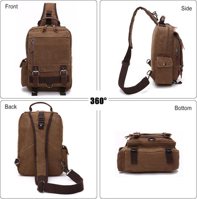 FANDARE Herren Rucksack aus atmungsaktivem Segeltuch Blau A, Blau A